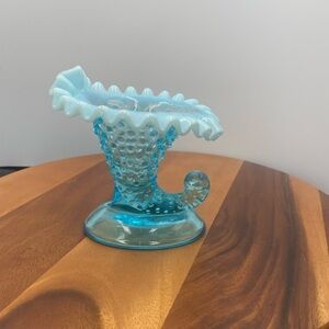 Blue Glass Hobnail Vase